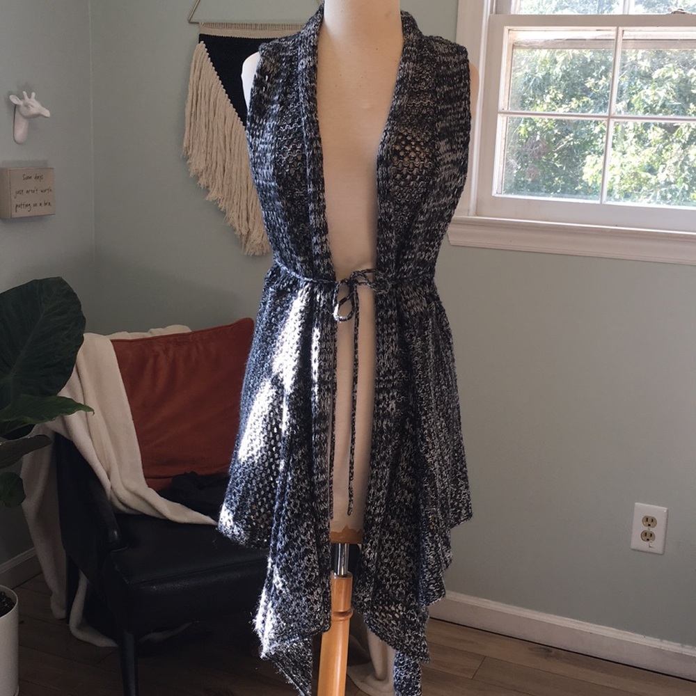 Black and white sweater vest